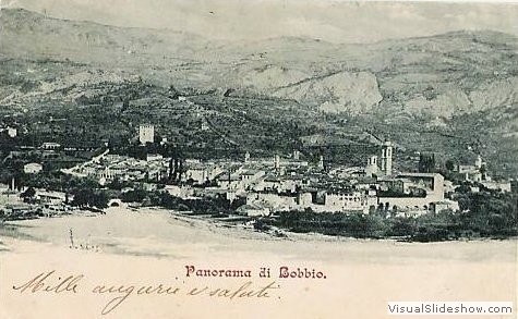 bobbio, veduta panoramica 1899