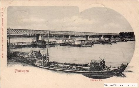 piacenza, ponte di barche 1901
